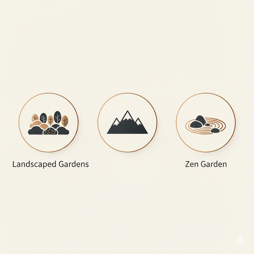 Landscaped Gardens & Zen Garden